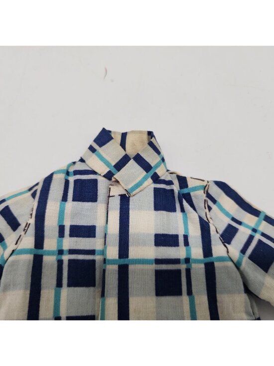 Vintage 1960s Handmade Checkered Shirt Suitable for Ken Doll Clothes - Picture 2 of 11